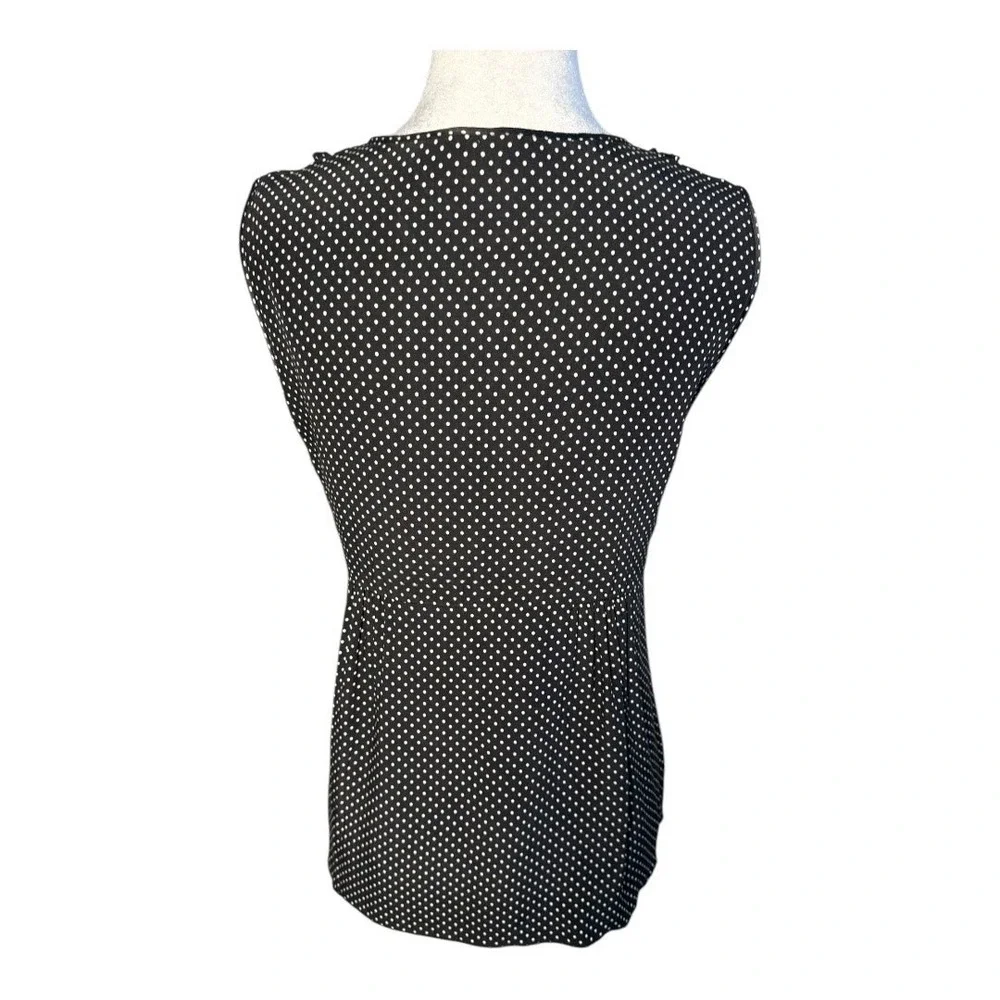 J. Crew Women's 100% Silk Polka Dot Blouse Black Sleeveless Size‎ 6
